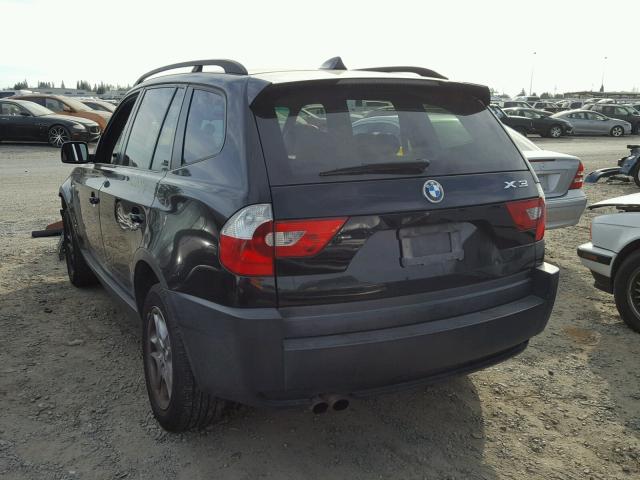 WBXPA73455WC49245 - 2005 BMW X3 2.5I BLACK photo 3