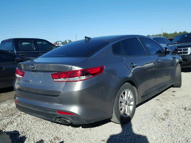 5XXGT4L31GG024965 - 2016 KIA OPTIMA LX GRAY photo 4