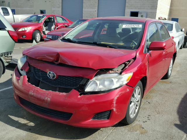 1NXBU40E49Z034315 - 2009 TOYOTA COROLLA BA RED photo 2