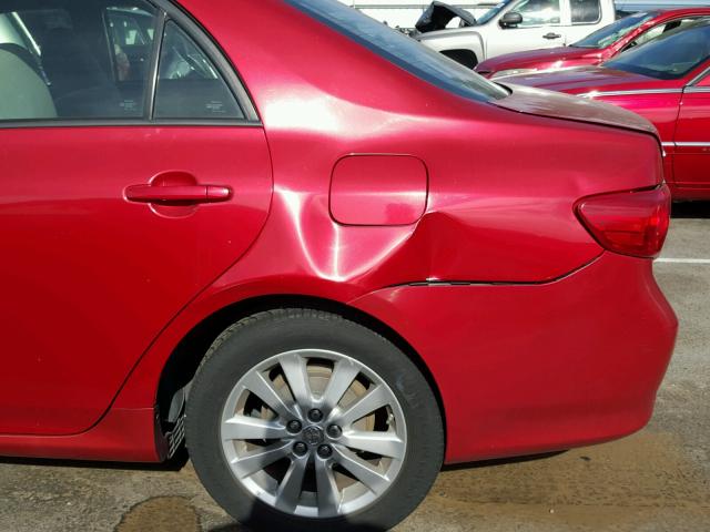 1NXBU40E49Z034315 - 2009 TOYOTA COROLLA BA RED photo 9