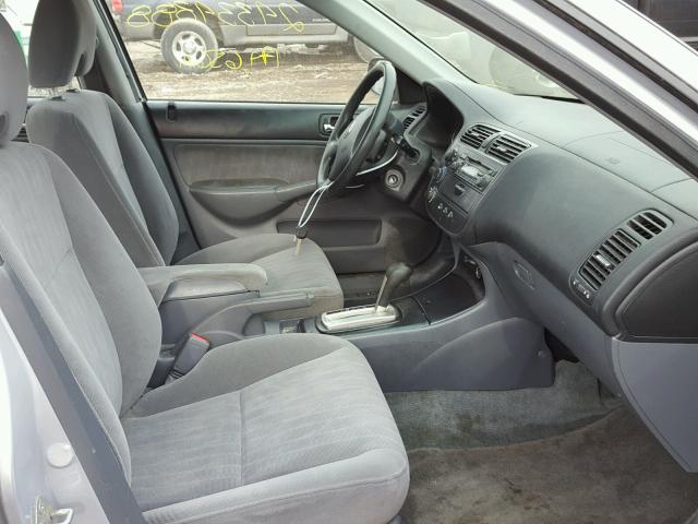 2HGES16523H587828 - 2003 HONDA CIVIC LX SILVER photo 5