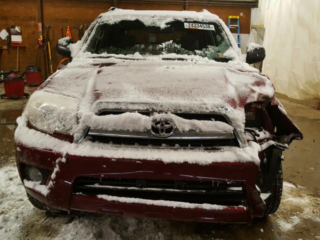 JTEBU14R78K025131 - 2008 TOYOTA 4RUNNER SR BURGUNDY photo 7