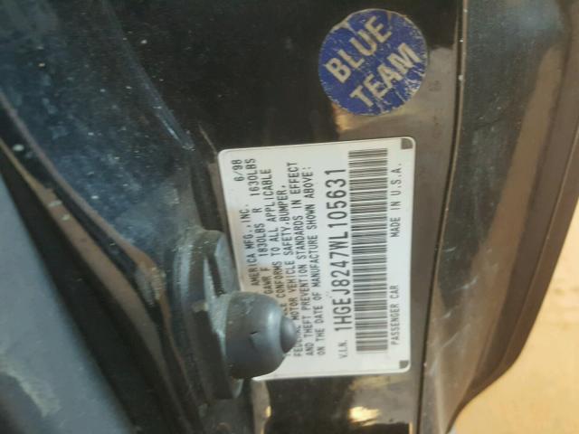 1HGEJ8247WL105631 - 1998 HONDA CIVIC EX Qara foto 10