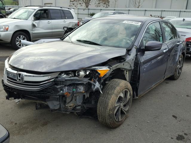 1HGCR2F39GA155703 - 2016 HONDA ACCORD LX GRAY photo 2