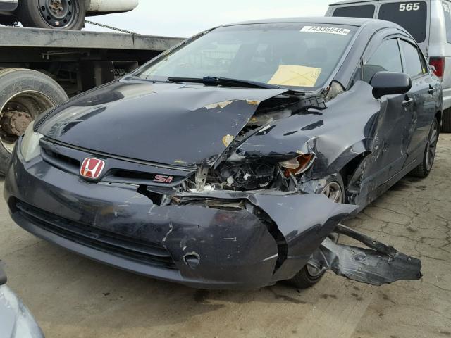 2HGFA55577H704437 - 2007 HONDA CIVIC SI BLACK photo 2