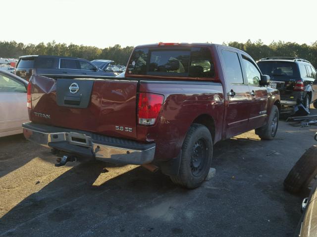 1N6BA07A57N238070 - 2007 NISSAN TITAN XE RED photo 4