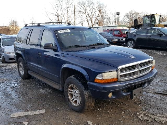 1B4HS48N02F127719 - 2002 DODGE DURANGO SL BLUE photo 1