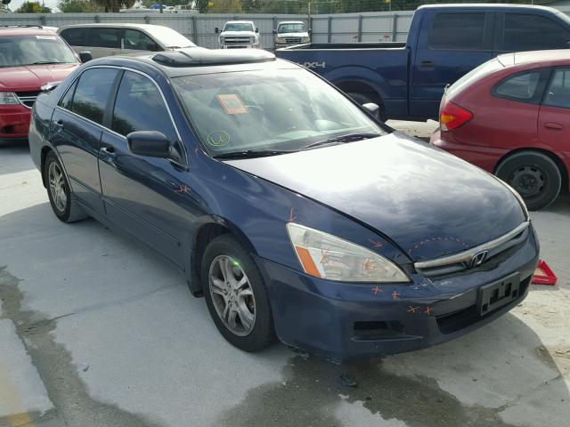 1HGCM56867A095682 - 2007 HONDA ACCORD EX BLUE photo 1