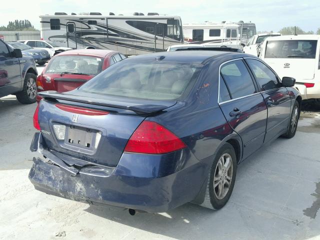 1HGCM56867A095682 - 2007 HONDA ACCORD EX BLUE photo 4