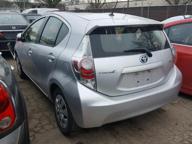 JTDKDTB39C1525577 - 2012 TOYOTA PRIUS C SILVER photo 3