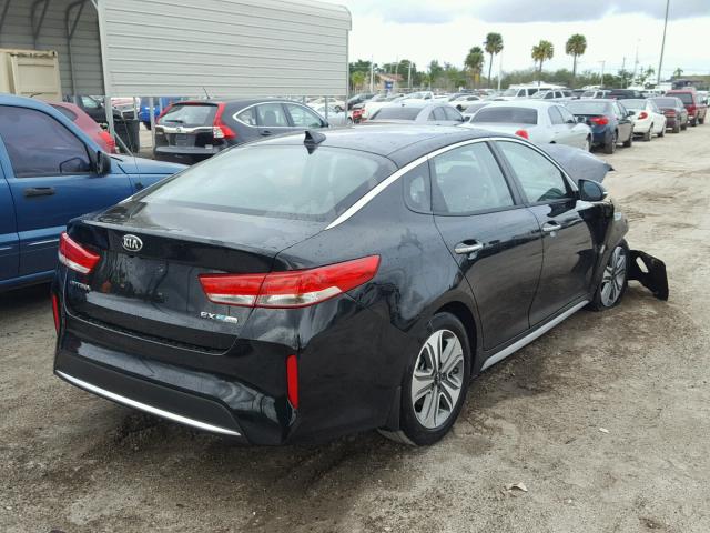 KNAGU4LE8H5013818 - 2017 KIA OPTIMA HYB BLACK photo 4