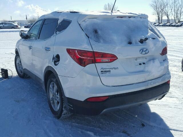 5XYZT3LB3EG125055 - 2014 HYUNDAI SANTA FE S WHITE photo 3