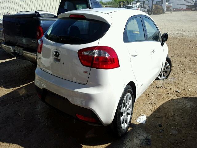 KNADM5A34D6245346 - 2013 KIA RIO LX WHITE photo 4