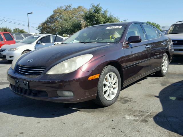 JTHBF30G230118690 - 2003 LEXUS ES 300 MAROON photo 2