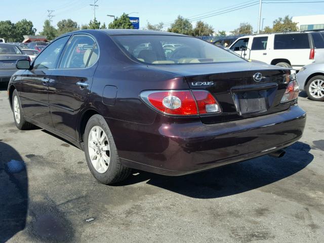 JTHBF30G230118690 - 2003 LEXUS ES 300 MAROON photo 3