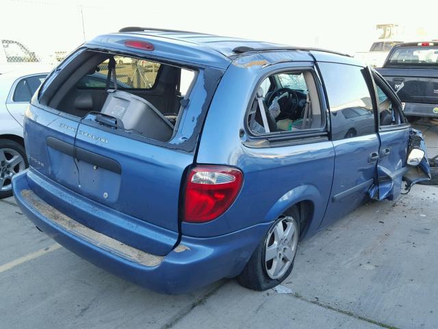 1D4GP24R57B170788 - 2007 DODGE GRAND CARA BLUE photo 4