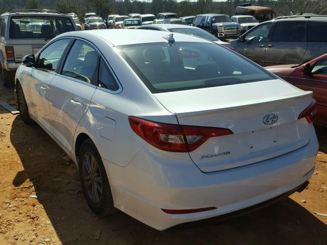 5NPE24AF2FH003276 - 2015 HYUNDAI SONATA SE WHITE photo 3