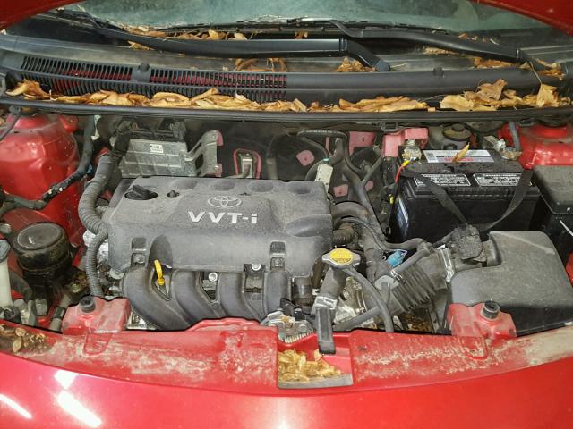 JTDBT923584037836 - 2008 TOYOTA YARIS RED photo 7