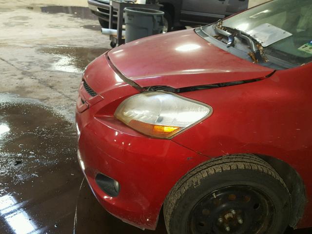 JTDBT923584037836 - 2008 TOYOTA YARIS RED photo 9