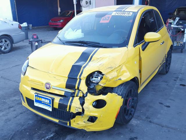 3C3CFFBR9FT704403 - 2015 FIAT 500 SPORT YELLOW photo 2