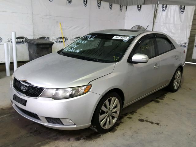 KNAFW4A34A5309304 - 2010 KIA FORTE SX SILVER photo 2