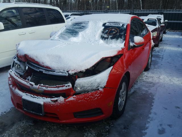 1G1PD5SB8E7242105 - 2014 CHEVROLET CRUZE LT RED photo 2