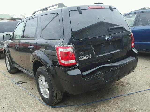 1FMCU0D77AKC46098 - 2010 FORD ESCAPE XLT BLACK photo 3