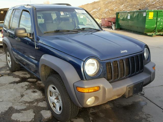 1J4GL48K44W321510 - 2004 JEEP LIBERTY SP BLUE photo 1