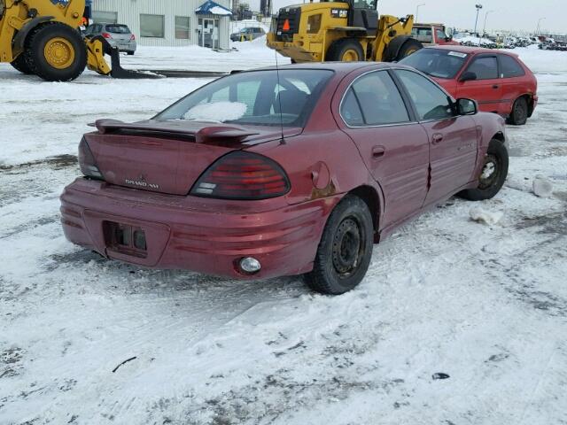 1G2NE52T01M674000 - 2001 PONTIAC GRAND AM S ბურგუნდია ფოტო 4
