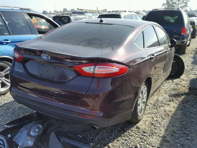 3FA6P0G75DR363074 - 2013 FORD FUSION S BURGUNDY photo 4