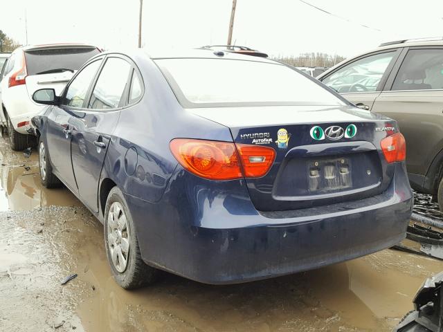 KMHDU46D38U569853 - 2008 HYUNDAI ELANTRA GL BLUE photo 3