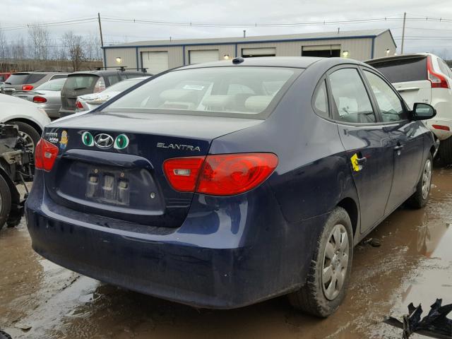 KMHDU46D38U569853 - 2008 HYUNDAI ELANTRA GL BLUE photo 4