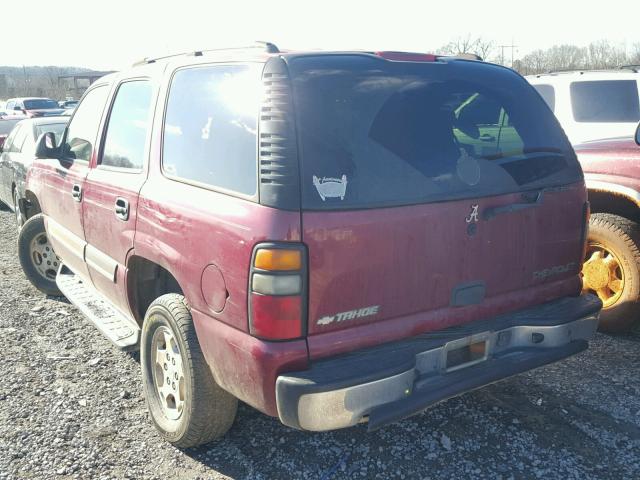 1GNEC13V24J296317 - 2004 CHEVROLET TAHOE C150 MAROON photo 3