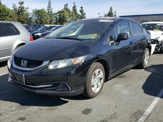 2HGFB2F53DH516715 - 2013 HONDA CIVIC LX BLACK photo 2