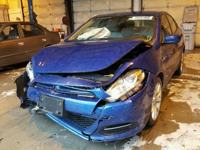 1C3CDFBAXDD118473 - 2013 DODGE DART SXT BLUE photo 2