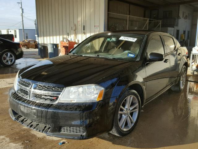 1C3CDZCB6CN260384 - 2012 DODGE AVENGER SX BLACK photo 2