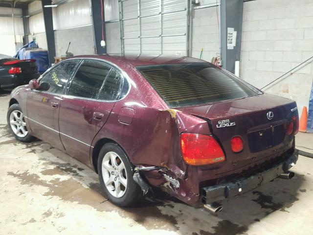 JT8BD69S920173618 - 2002 LEXUS GS 300 MAROON photo 3