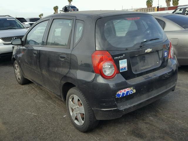 KL1TD66E99B635119 - 2009 CHEVROLET AVEO LS 黑色 照片 3