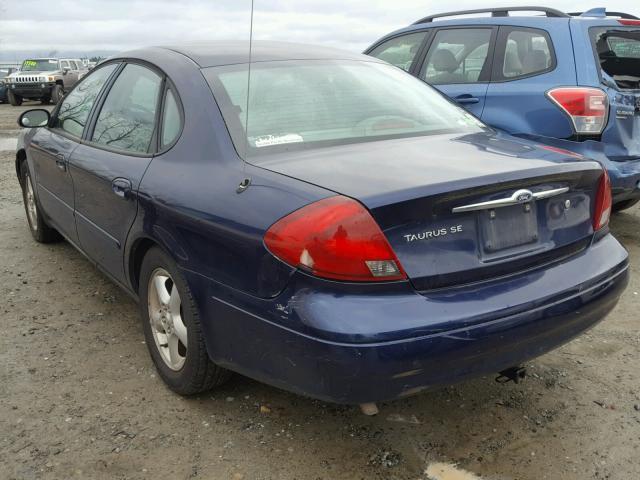 1FAFP53U61G203300 - 2001 FORD TAURUS SE BLUE photo 3