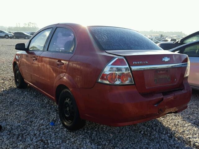 KL1TD56628B038542 - 2008 CHEVROLET AVEO BASE RED photo 3