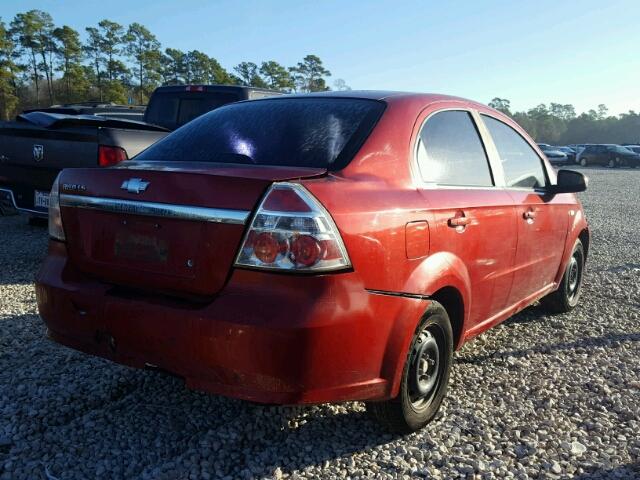 KL1TD56628B038542 - 2008 CHEVROLET AVEO BASE RED photo 4