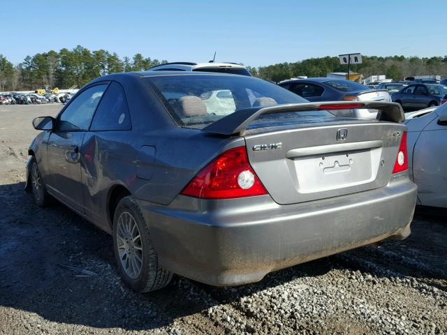 1HGEM22925L048947 - 2005 HONDA CIVIC EX GRAY photo 3