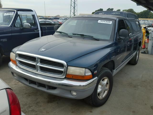 1B7GL23X4VS275070 - 1997 DODGE DAKOTA GREEN photo 2