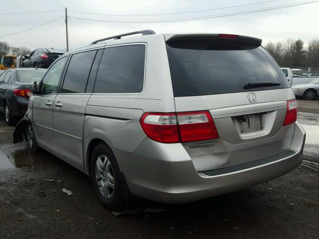 5FNRL38657B417831 - 2007 HONDA ODYSSEY EX SILVER photo 3