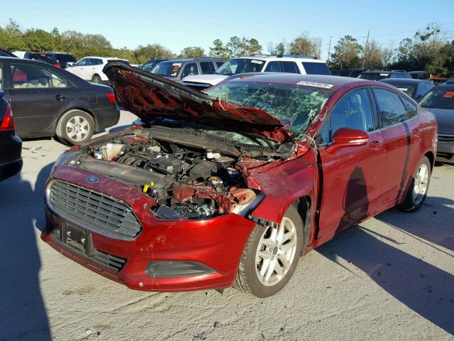 3FA6P0H79FR287702 - 2015 FORD FUSION SE RED photo 2