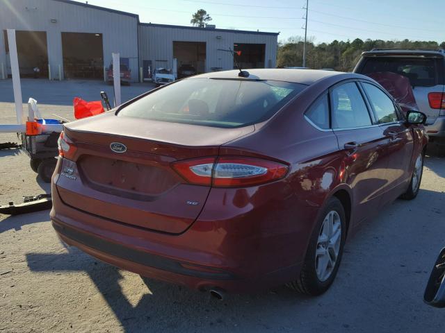 3FA6P0H79FR287702 - 2015 FORD FUSION SE RED photo 4