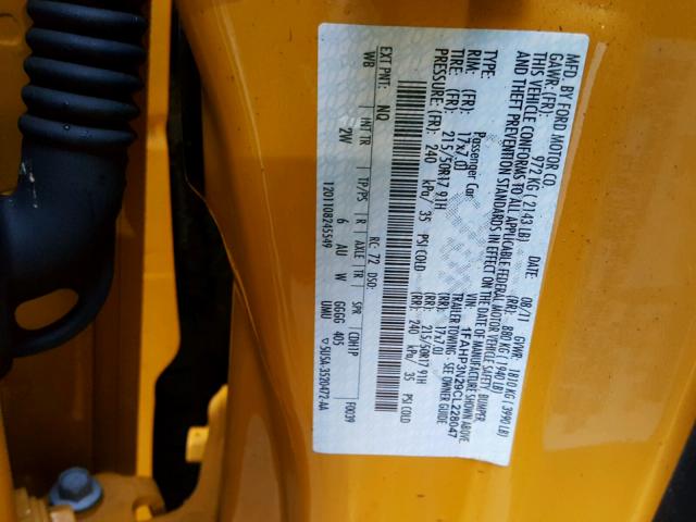 1FAHP3N29CL228047 - 2012 FORD FOCUS TITA ORANGE photo 10