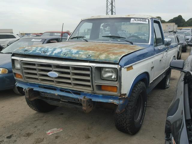 1FTCF15Y4EPA85066 - 1984 FORD F150 BLUE photo 2