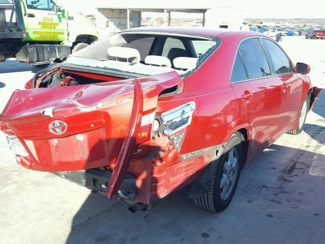 4T4BE46K98R025687 - 2008 TOYOTA CAMRY CE RED photo 4