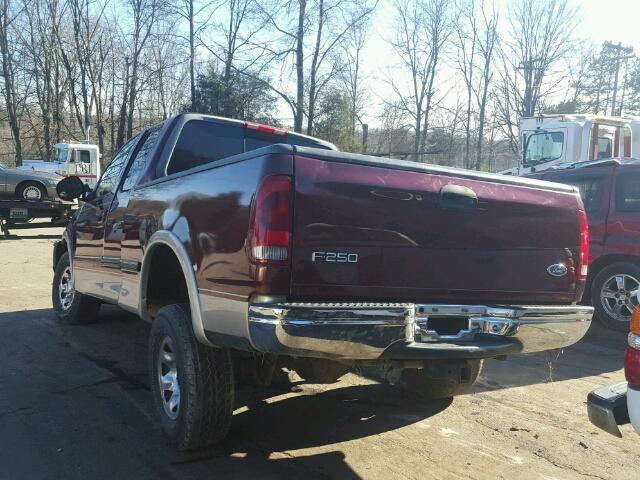 1FTFX28L2VNB24684 - 1997 FORD F250 BURGUNDY photo 3